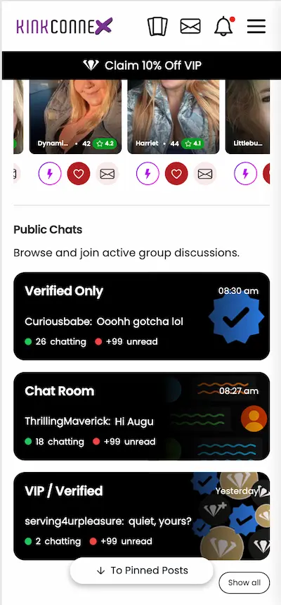 Kink Connex Australia app chat and messages